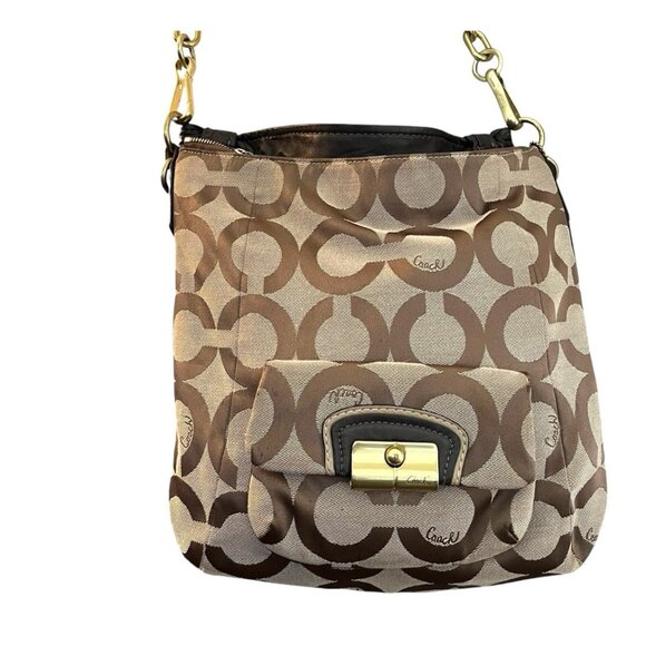 Coach Signature C Tan Satchel Shoulder Bag Crossbody Strap L0968-14911 Chelsea - Picture 1 of 10